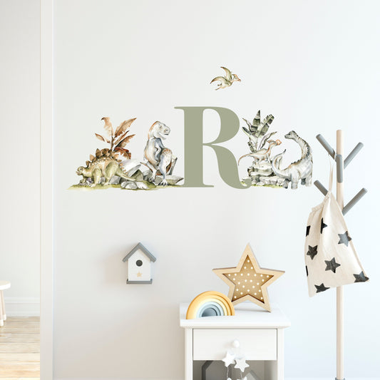 Dinosaur Land Initial Wall Decals