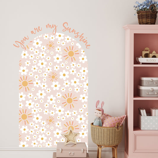 Daisy Sunshine Printed Arch  & Quote Wall Decal