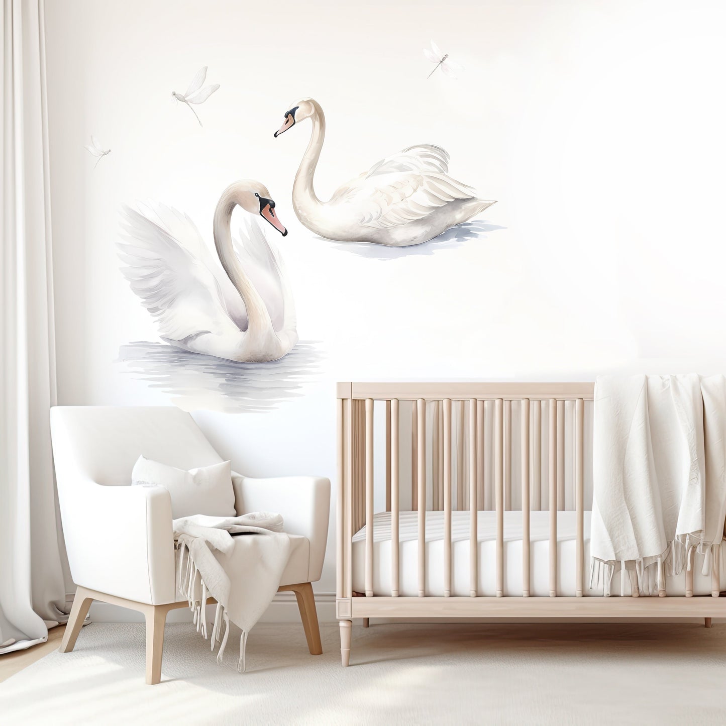 Swans & Dragonflies Wall Art